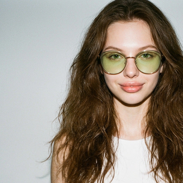 Women's geometric sunglasses with narrow metal frame Kalsten