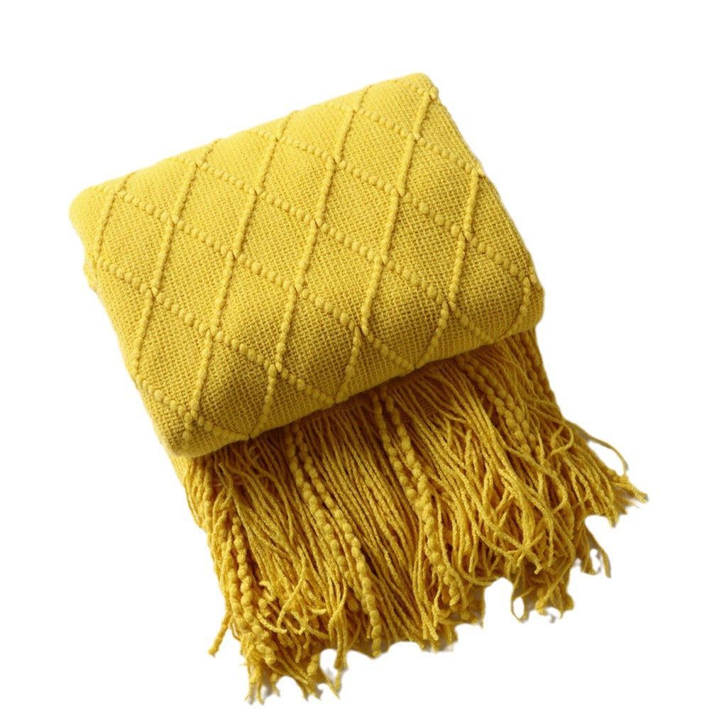 Women’s knitted blanket with textured wave pattern Kalsten