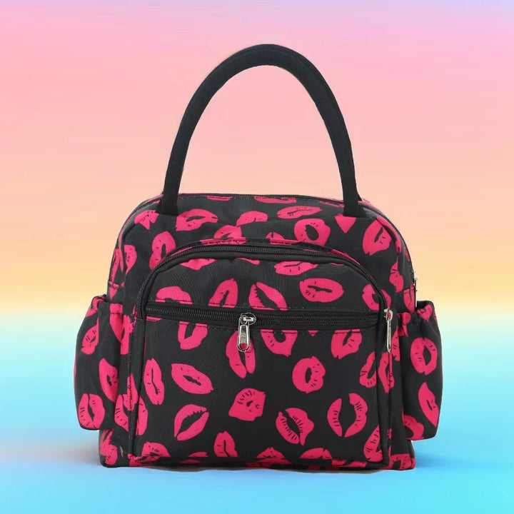 Cat Print Multi-Pocket Tote Bag Kalsten