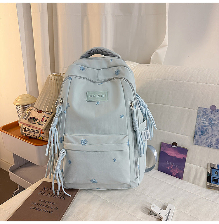 Elegant Embroidered School Backpack