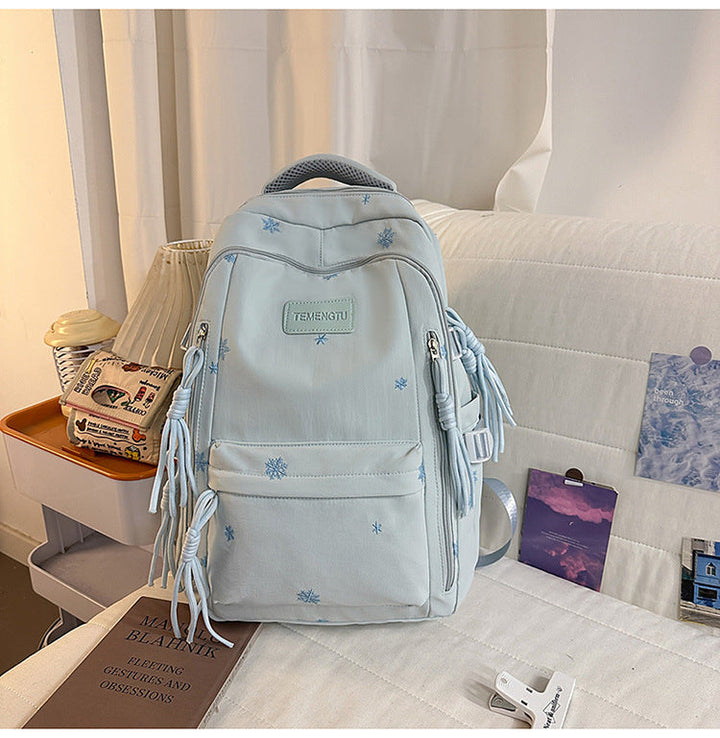 Elegant Embroidered School Backpack