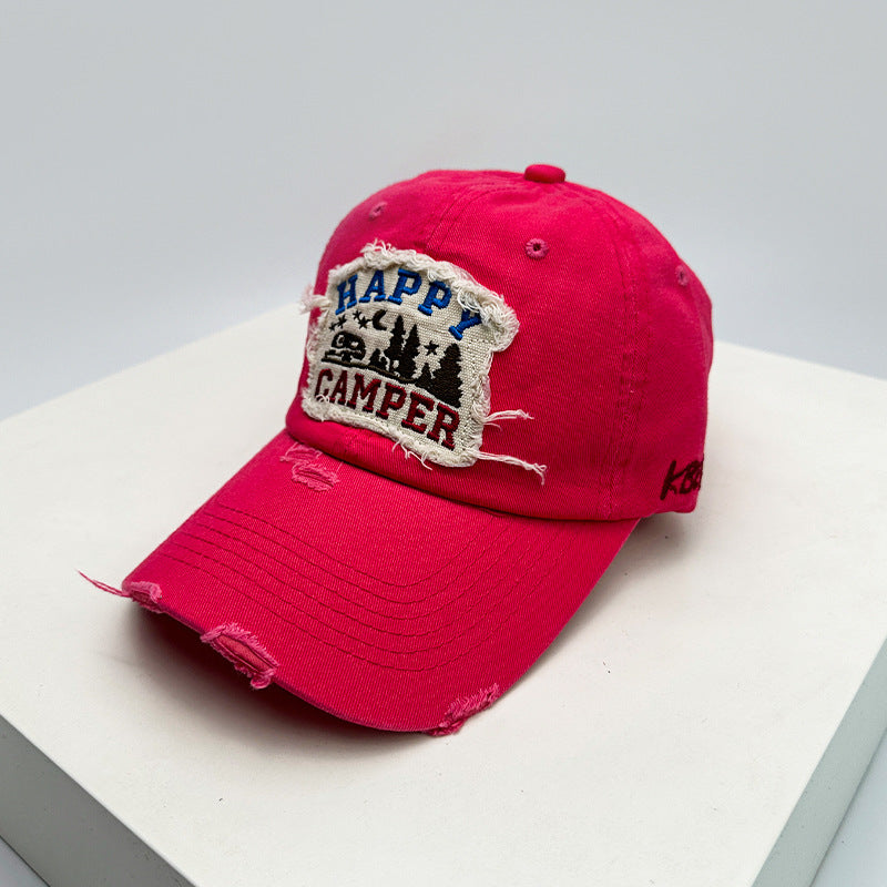 Men's Distressed Embroidered Camping Cap Kalsten