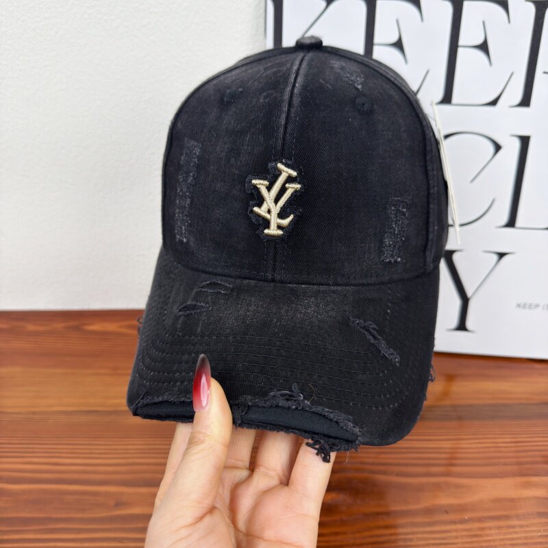 Men's Distressed Denim Adjustable Baseball Cap Kalsten