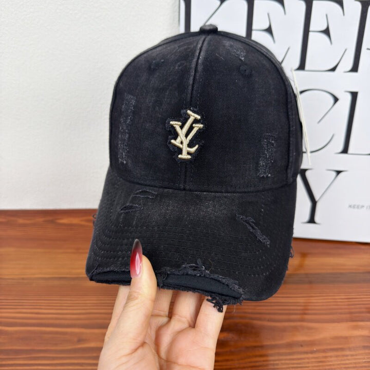 Men's Distressed Denim Adjustable Baseball Cap Kalsten