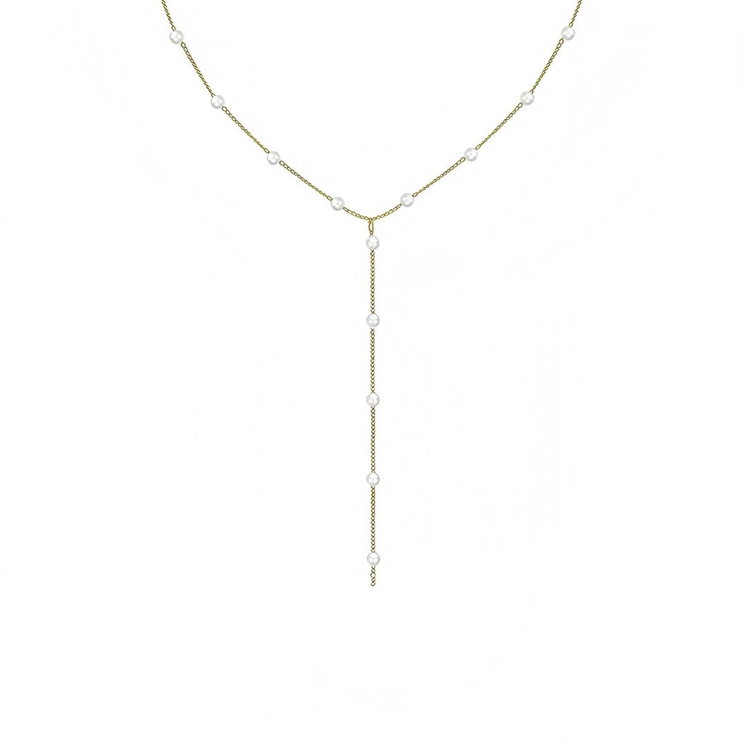 Elegant Pearl Lariat Necklace Kalsten