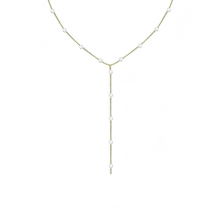 Elegant Pearl Lariat Necklace Kalsten