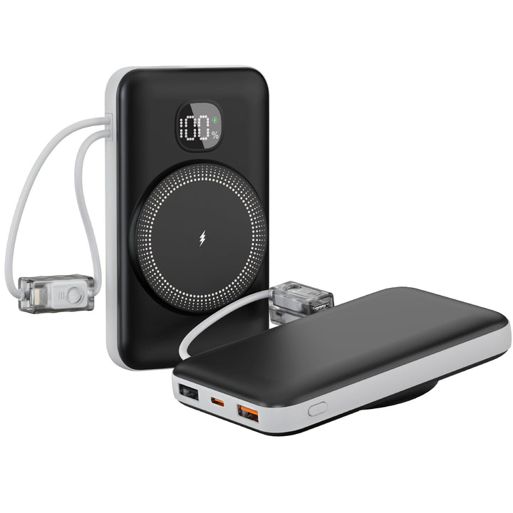 Portable power bank with integrated inductive fast charging function and LED charging status indicator Kalsten