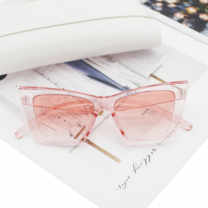 Women's Cat Eye Sunglasses with Transparent Frame and UV Protection Kalsten