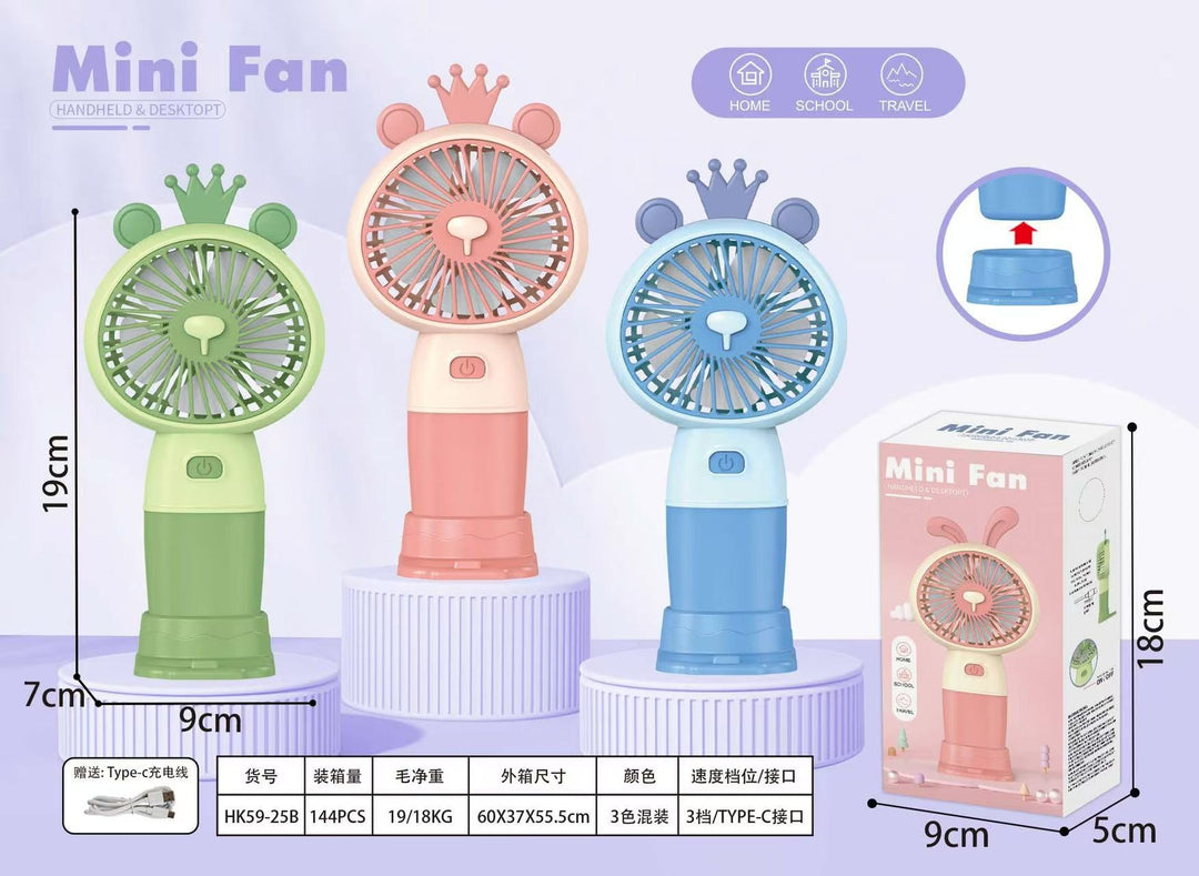 Unisex Handheld Fan with flexible design and integrated USB charging function Kalsten
