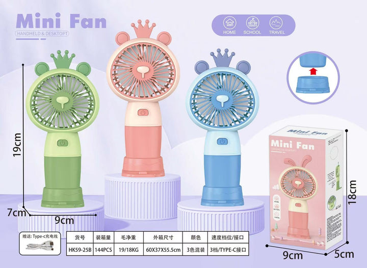 Unisex Handheld Fan with flexible design and integrated USB charging function Kalsten