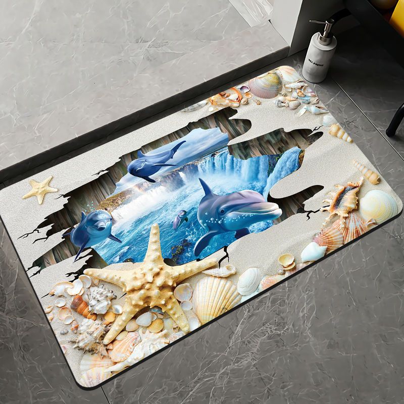 Elegant Floral Design Bath Mat Kalsten
