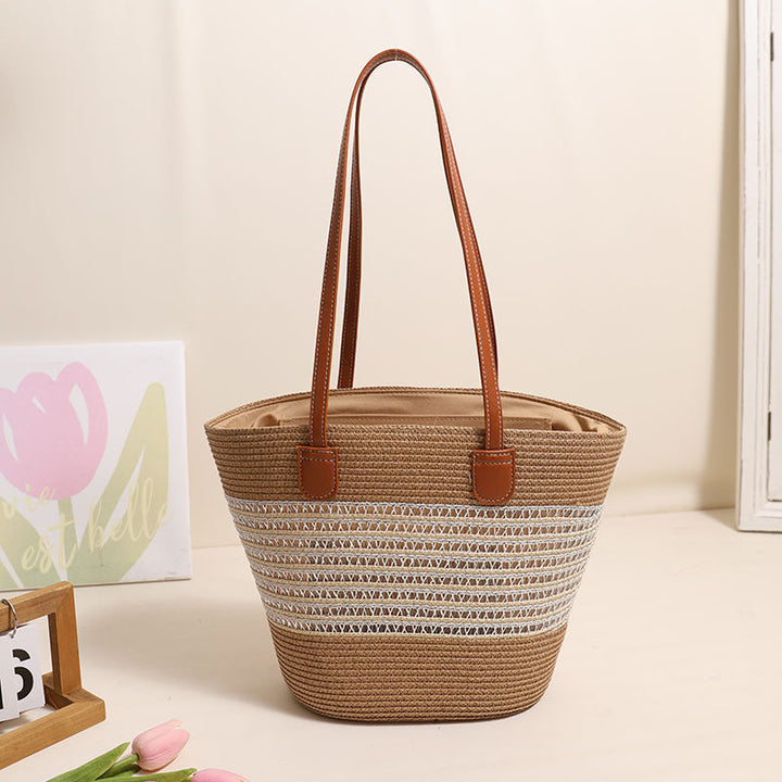Elegant Bast bag with leather accents Kalsten