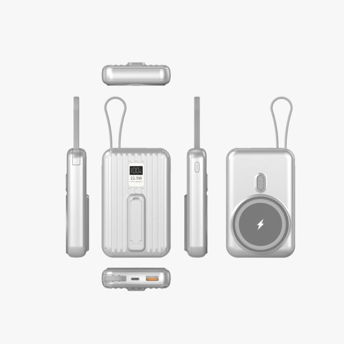 Portable power bank with integrated magnetic charger and digital display Kalsten