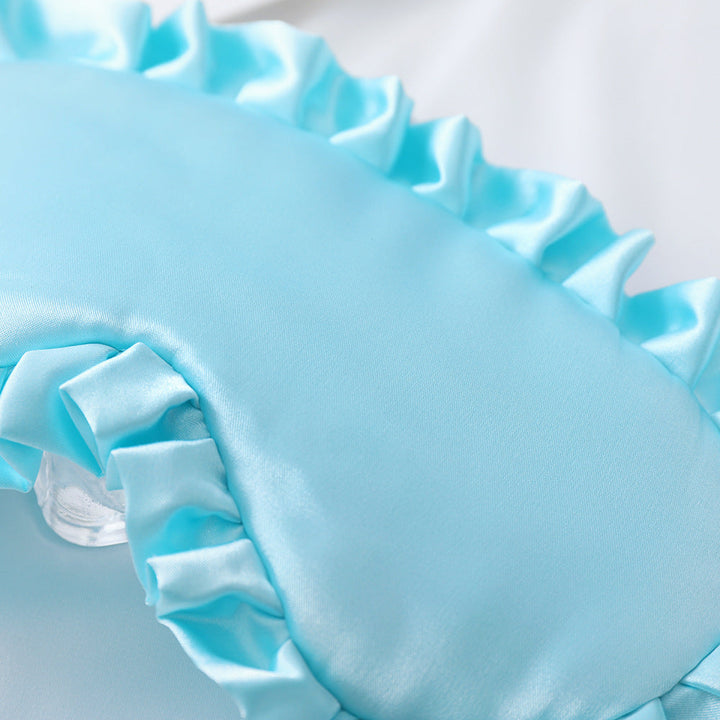 Women's nan satin-gloss eye mask with ergonomic contour, frilled ruffle edge, and gentle padding Kalsten