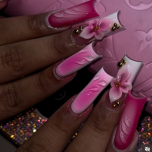 Floral 3D Nail Art Extensions Acalora