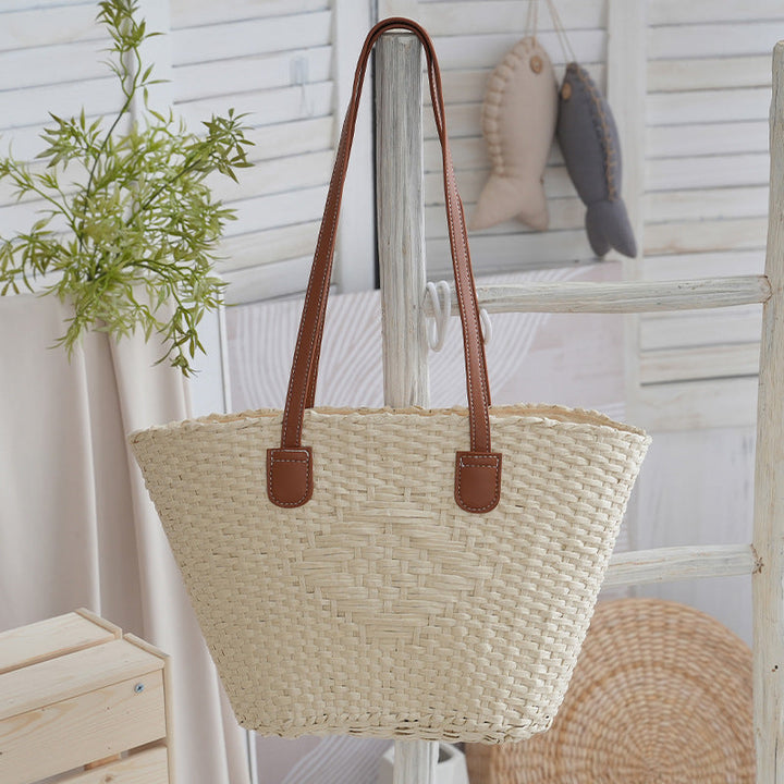 Elegant basket bag with high-quality leather handles Kalsten