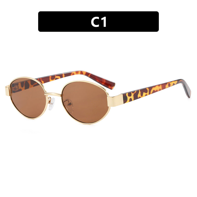 Ladies fashionable sunglasses with exclusive leopard print and elegant metal frame Kalsten