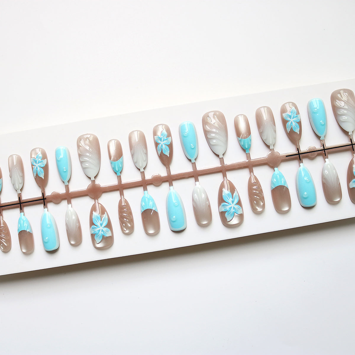 Tropical-Inspired Decorative Press-On Nail Art Acalora