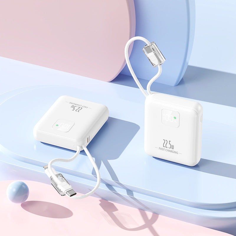 Slim power bank with integrated fast charging port and digital battery level indicator Kalsten
