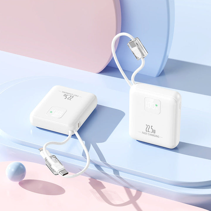 Slim power bank with integrated fast charging port and digital battery level indicator Kalsten