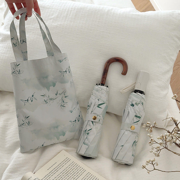 Women's shopping bag with integrated foldable umbrella Kalsten