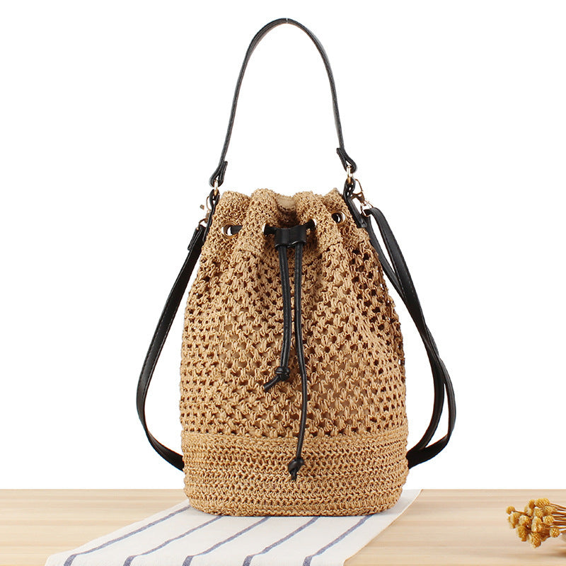 Braided Bucket Bag Made of Natural Material Kalsten