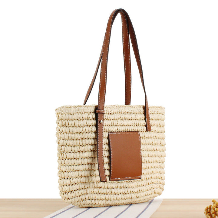 Braided Handbag with Elegant Leather Application Kalsten