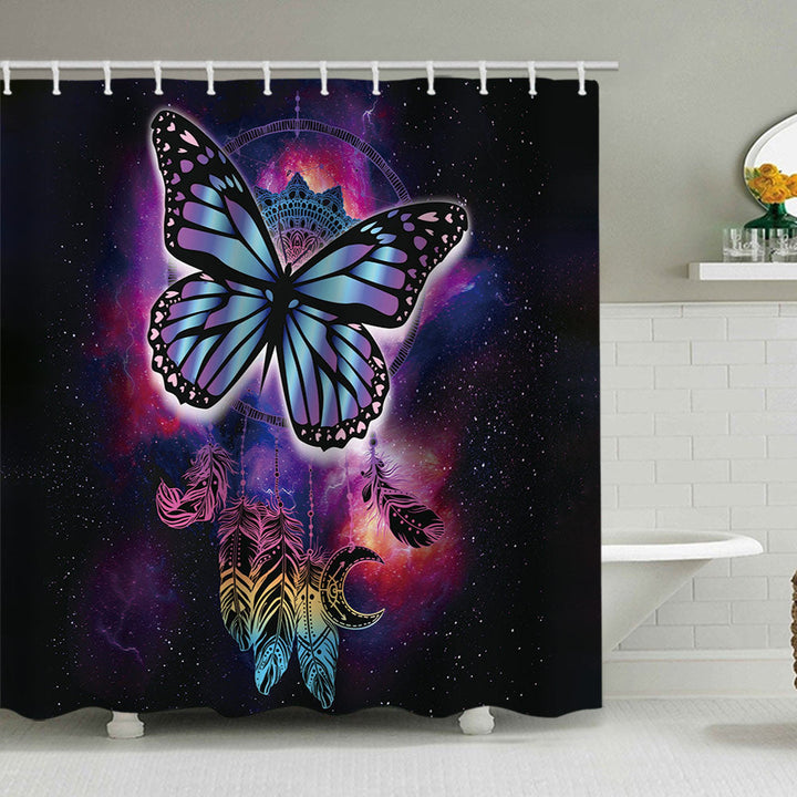 Butterfly-Inspired Floral Shower Curtain Kalsten
