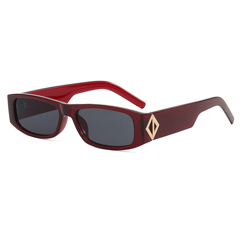 Women's fashionable rectangular sunglasses with stylish metal application Kalsten