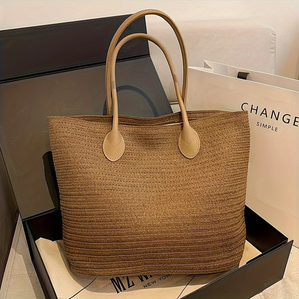Spacious Tote Bag Made of Braided Natural Material Kalsten