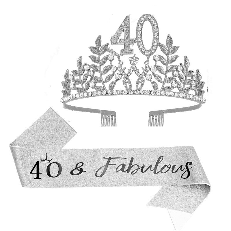 Women's Glamorous Birthday Crown with Shining Rhinestones Kalsten