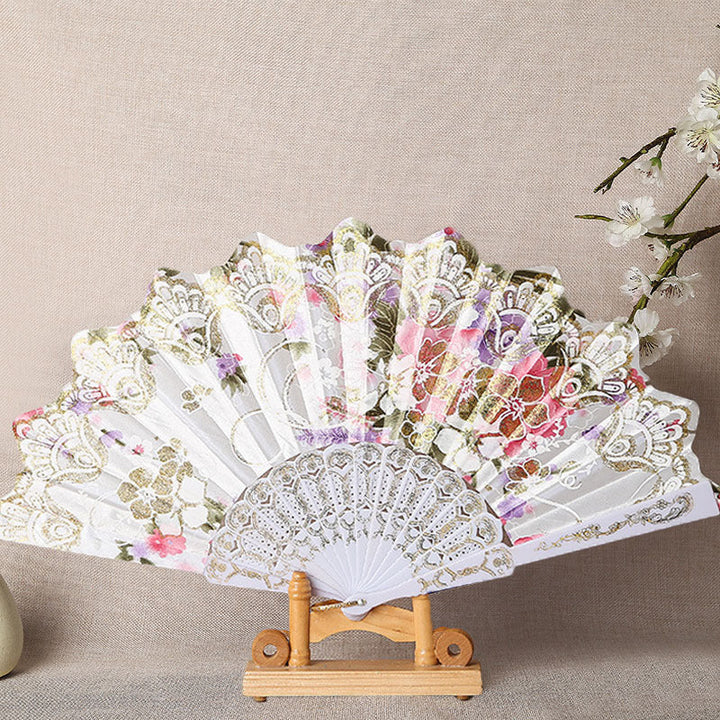 Ladies Elegant Hand Fan with Intricate Floral Patterns Kalsten