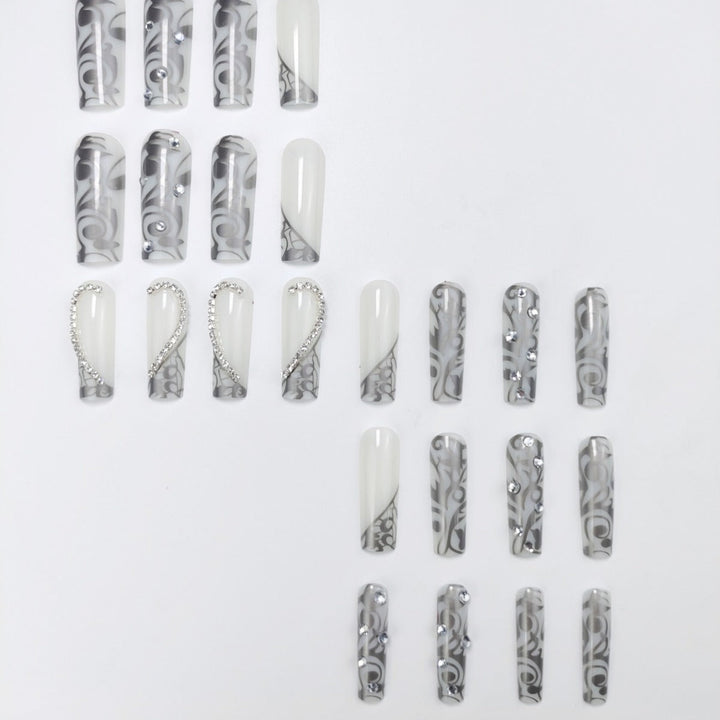 Artificial nails with sparkling rhinestones Kalsten