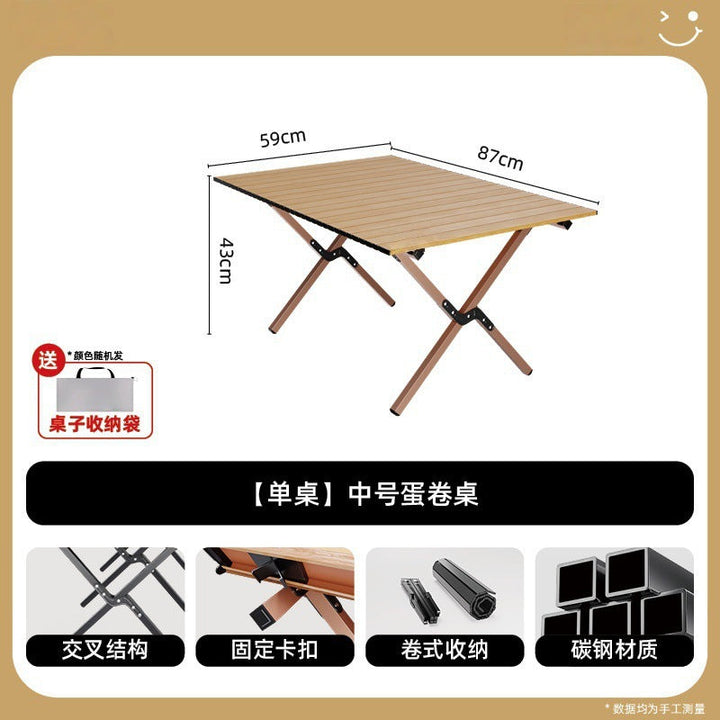 Women Folding Camping Table with Sturdy Wood Design Kalsten