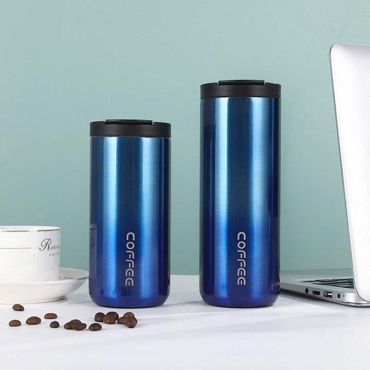 Women's insulated stainless steel coffee mug with elegant design and non-slip bottom Kalsten