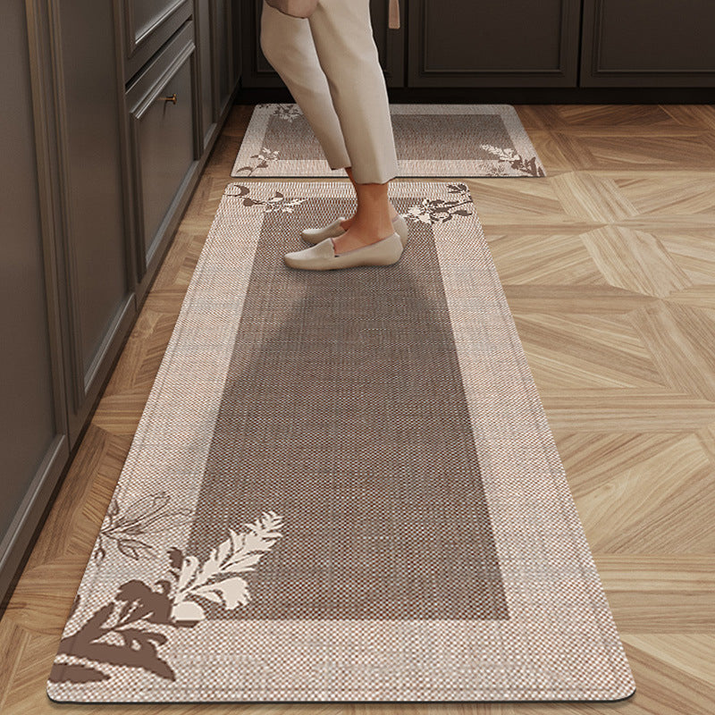 Floral Border Kitchen Runner Mat