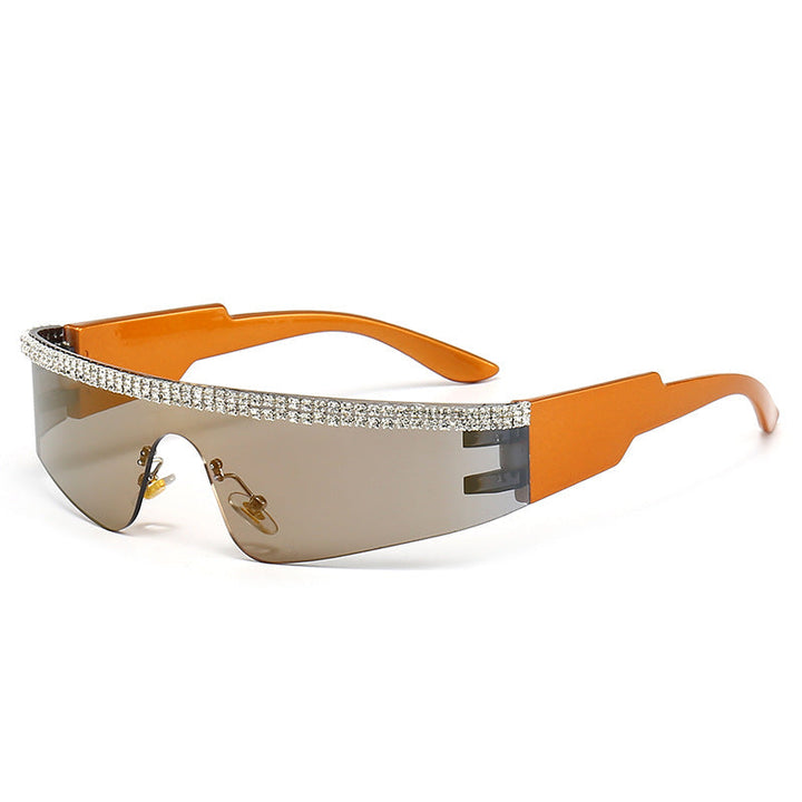 Women's Fashion Glamour Sunglasses with Rhinestone-Embellished Frame Kalsten