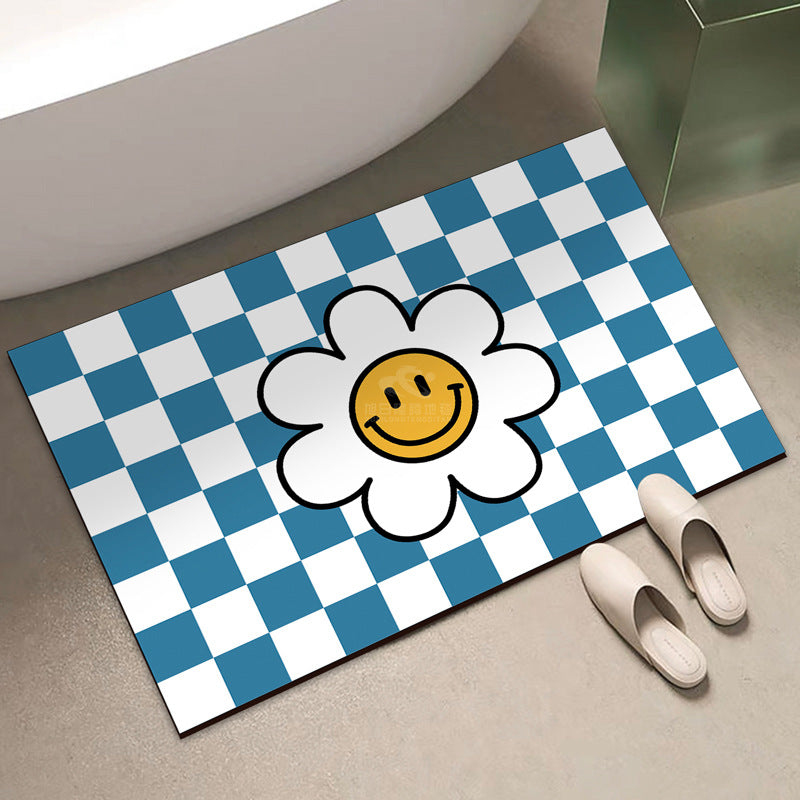 Playful Checkered Bath Mat Kalsten