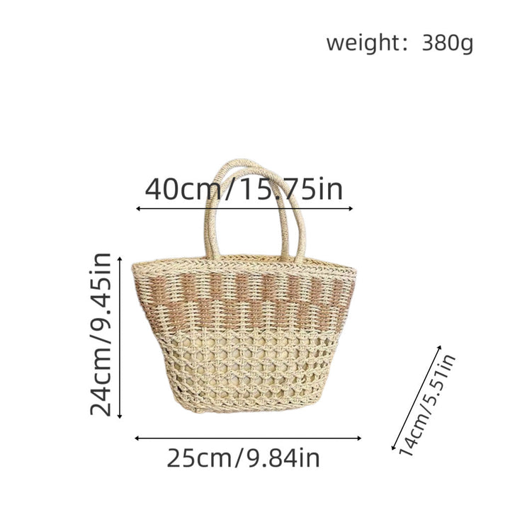 Handbag Made of Woven Natural Material with Airy Structure Kalsten
