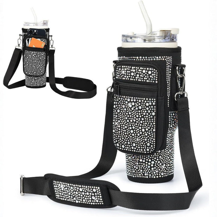 Ladies trendy and sparkling drinking bottle with shoulder bag Kalsten