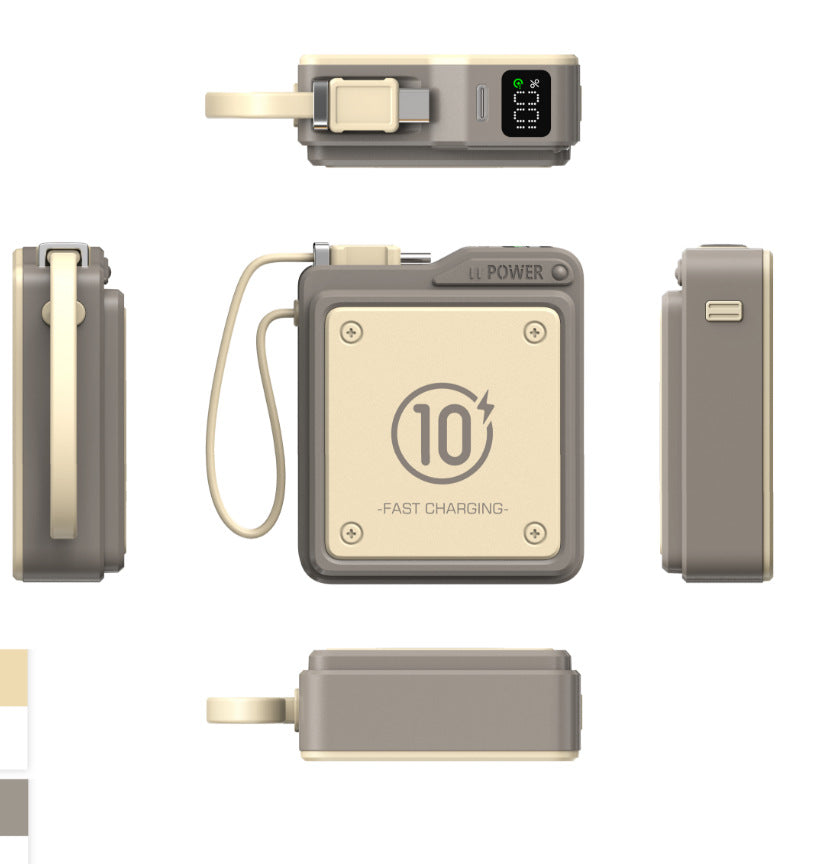 Compact fast charging power bank with digital charge level display Kalsten