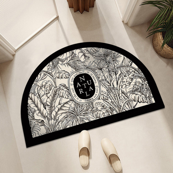 Ornate Half-Round Bath Mat