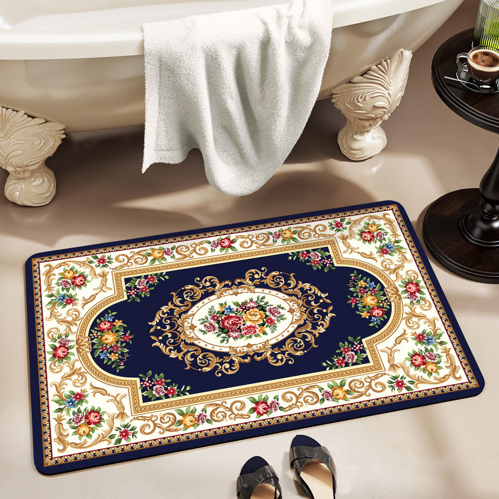 Vintage Floral Design Bath Mat Acalora