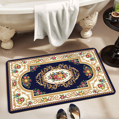 Vintage Floral Design Bath Mat Acalora