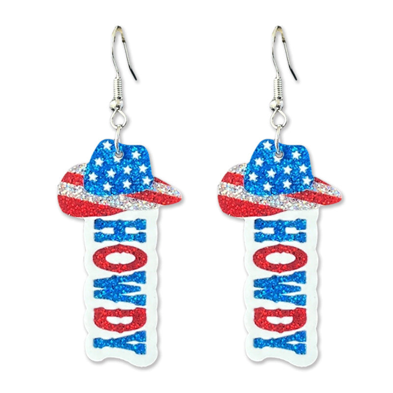 Women's shimmering statement earrings with star and fireworks design made of acrylic Kalsten