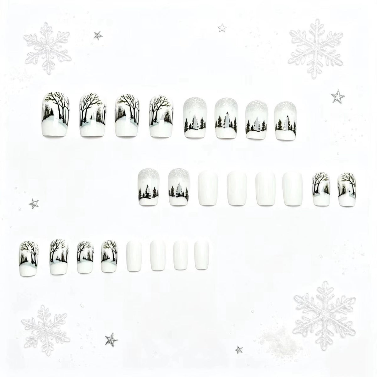 Artistic Winter Landscape Nail Art Acalora