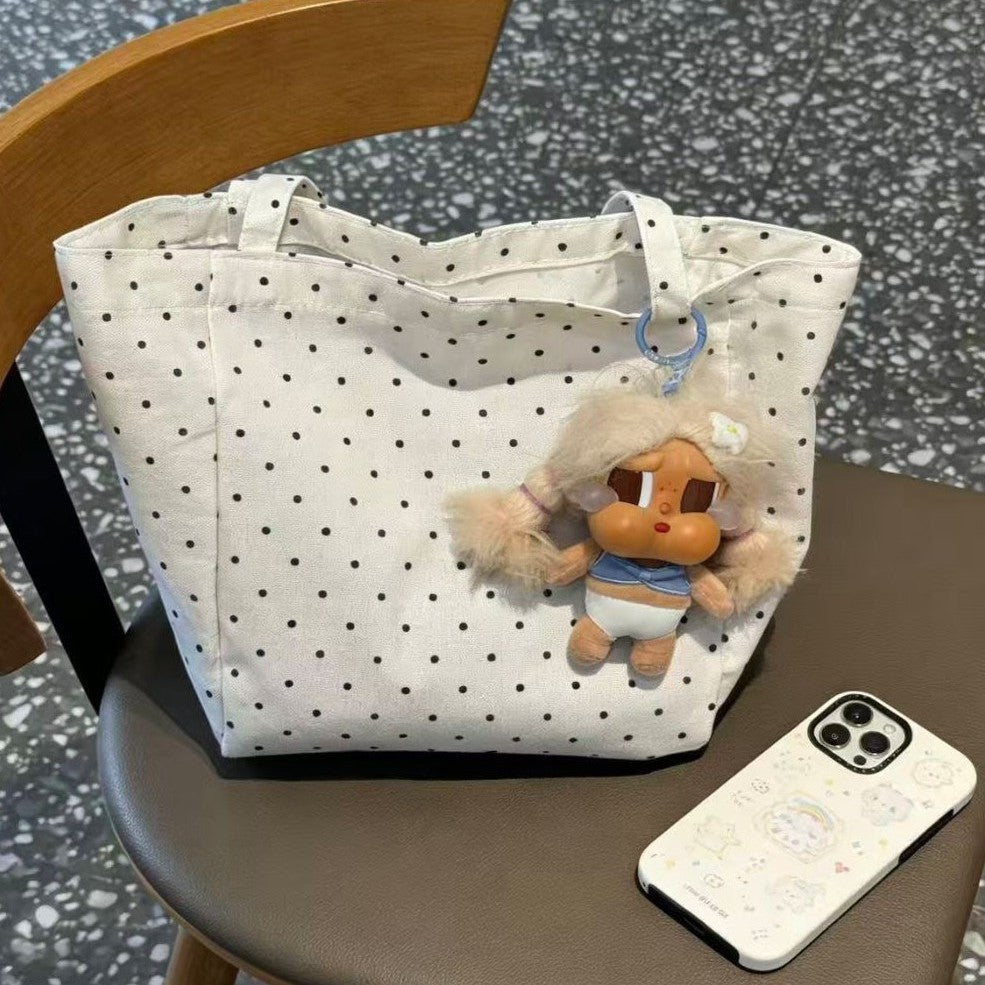 Trendy cotton bag with dots Kalsten