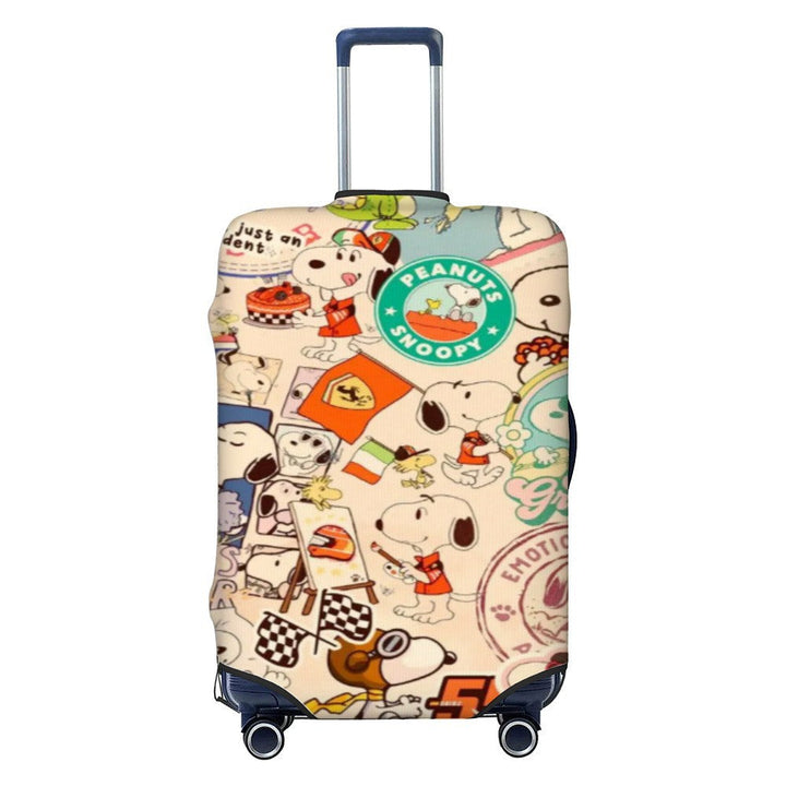 Unisex nano elastic suitcase cover with Snoopy comic motif, stretchy protective cover for trolley with four wheels Kalsten