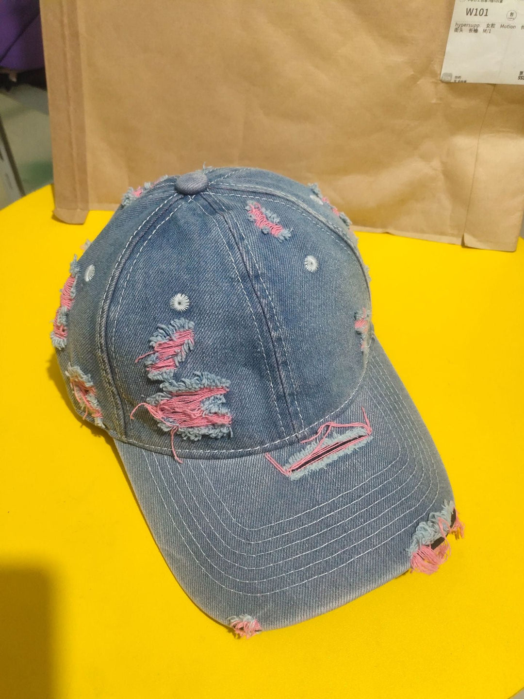 Women's Distressed Denim Baseball Cap Kalsten