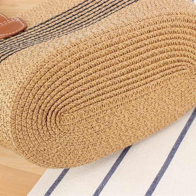 Beach bag with Stylish Woven Design and High-Quality Vegan Leather Handles Kalsten